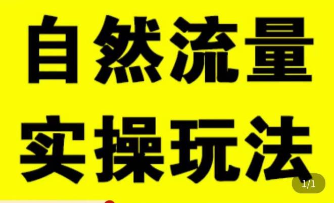 拼多多自然流量天花板，拼多多自然流的实操玩法，自然流量是怎么来的，如何开车带来自然流等知识-稀缺资源库