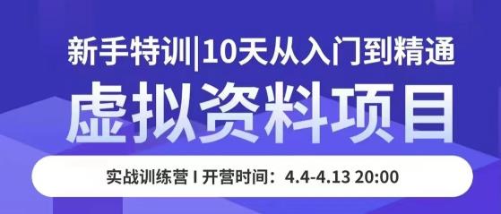虚拟资料项目新手特训，10天从入门到精通，保姆级实操教学-稀缺资源库