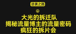 大光的拆迁队(30个片),揭秘博主的流量密码,疯狂的拆片会-稀缺资源库