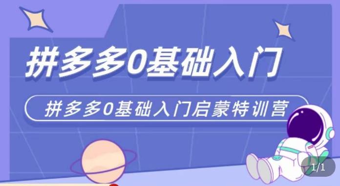 六一电商·拼多多运营0-1实操特训营，拼多多从基础到进阶的可实操玩法-稀缺资源库