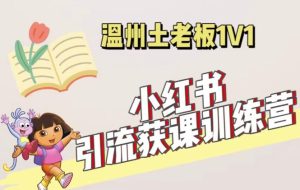 小红书1对1引流获客训练营:账号、内容、引流、成交(价值3999元)-稀缺资源库