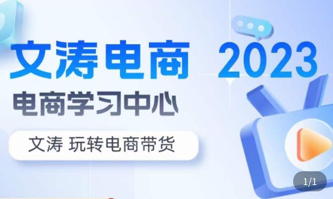 文涛电商·7天零基础自然流起号，​快速掌握店铺运营的核心玩法，突破自然展现量，玩转直播带货-稀缺资源库