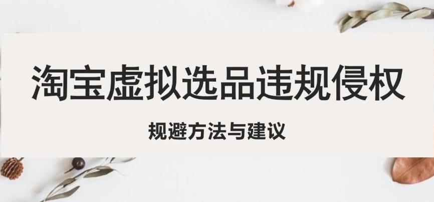 淘宝虚拟违规侵权规避方法与建议，6个部分详细讲解，做虚拟资源必看-稀缺资源库