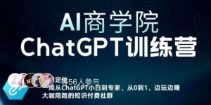 AI商学院·ChatGPT训练营,从0-1从小白到专家,边玩边赚,保姆级课程(视频+文档)-稀缺资源库