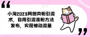 ​小淘2023网创类粉引流术，自用引流涨粉方法发布，实现被动流量-稀缺资源库