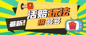 外面收费398的拼多多最新活赔项目,单号单次净利润100-300+【详细玩法教程】-稀缺资源库