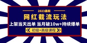 2023网红·同款截流玩法【初级+高级课程】上架当天出单当月破10w+持续爆单-稀缺资源库