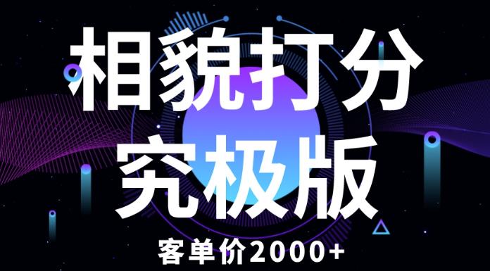 相貌打分究极版，客单价2000+纯新手小白就可操作的项目-稀缺资源库