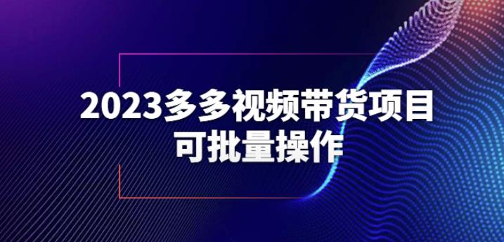 2023多多视频带货项目，可批量操作【保姆级教学】【揭秘】-稀缺资源库