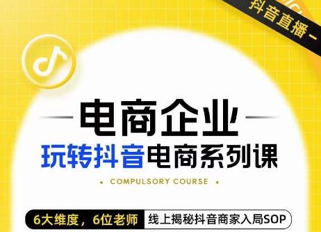 玺承·电商企业玩转抖音电商系列课，6大维度，6位老师，线上揭秘抖音商家入局SOP-稀缺资源库