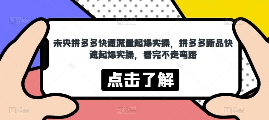 未央拼多多快速流量起爆实操，拼多多新品快速起爆实操，看完不走弯路-稀缺资源库