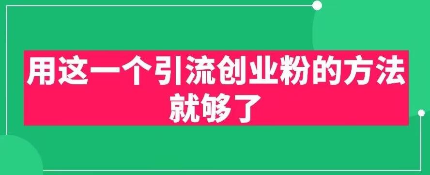 用这一个引流创业粉的方法就够了，PPT短视频引流创业粉【揭秘】-稀缺资源库
