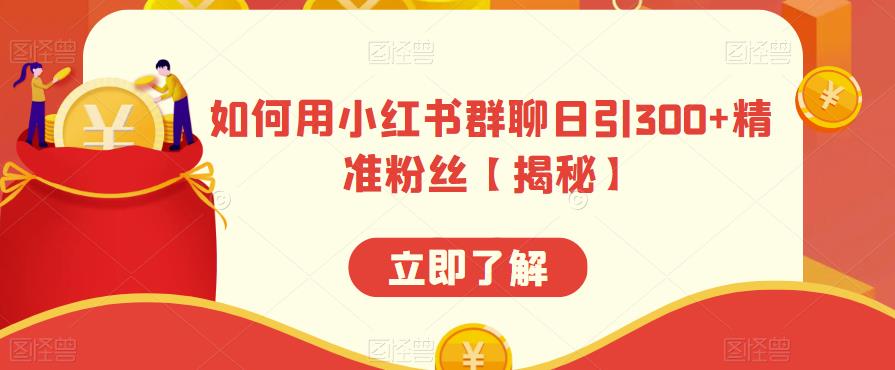 如何用小红书群聊日引300+精准粉丝【揭秘】-稀缺资源库
