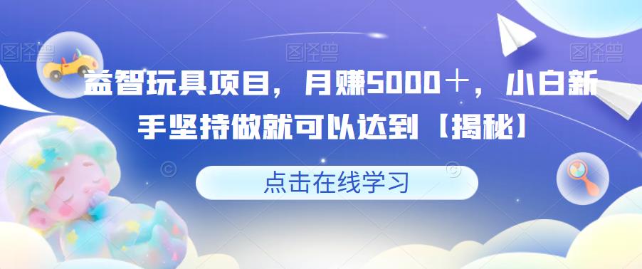 益智玩具项目，月赚5000＋，小白新手坚持做就可以达到【揭秘】-稀缺资源库