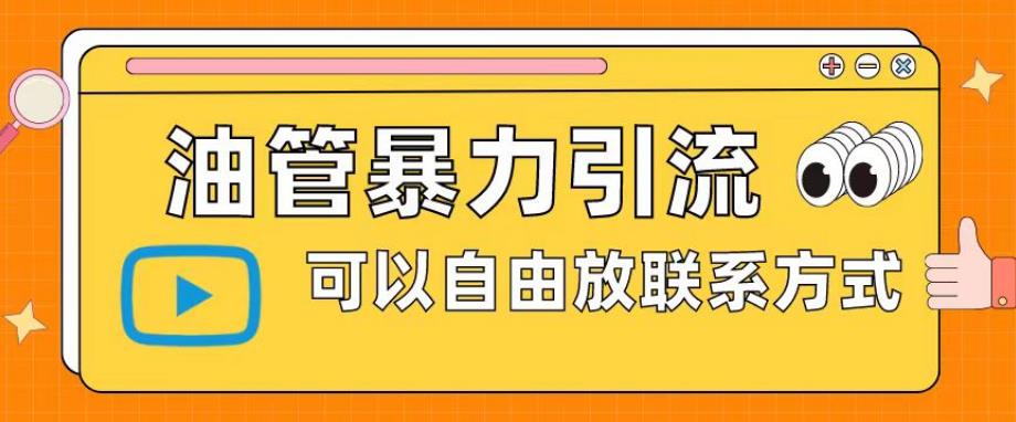 油管暴力引流，可以自由放联系方式【揭秘】-稀缺资源库