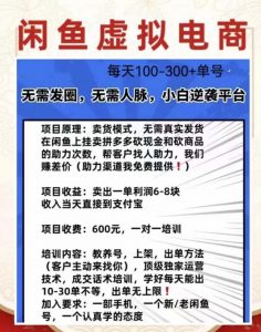 外边收费600多的闲鱼新玩法虚似电商之拼多多助力项目,单号100-300元-稀缺资源库