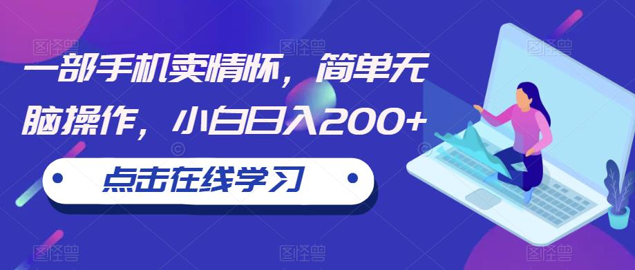 一部手机卖情怀，简单无脑操作，小白日入200+【揭秘】-稀缺资源库