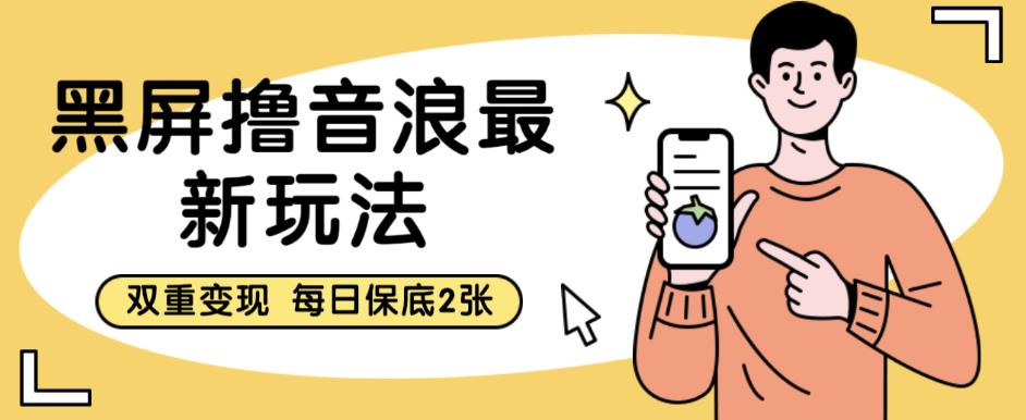 黑屏撸音浪最新玩法，双重变现，每日保底2张【揭秘】-稀缺资源库