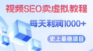 视频SEO出售虚拟产品每天稳定2-5单利润1000+史上最稳定私域变现项目【揭秘】-稀缺资源库