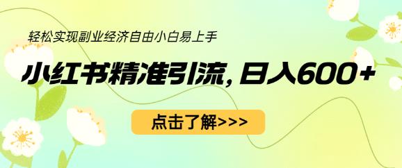 小红书精准引流，小白日入600+，轻松实现副业经济自由（教程+1153G资源）-稀缺资源库