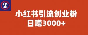 宝哥小红书引流创业粉,日赚3000+【揭秘】-稀缺资源库