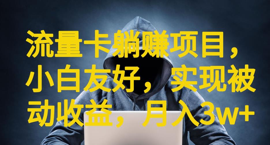 流量卡躺赚项目，小白友好，开设后台，实现被动收益，只要出卡，就能一直赚钱，利润高昂【揭秘】-稀缺资源库