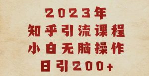 2023知乎引流课程,小白无脑操作日引200+【揭秘】-稀缺资源库