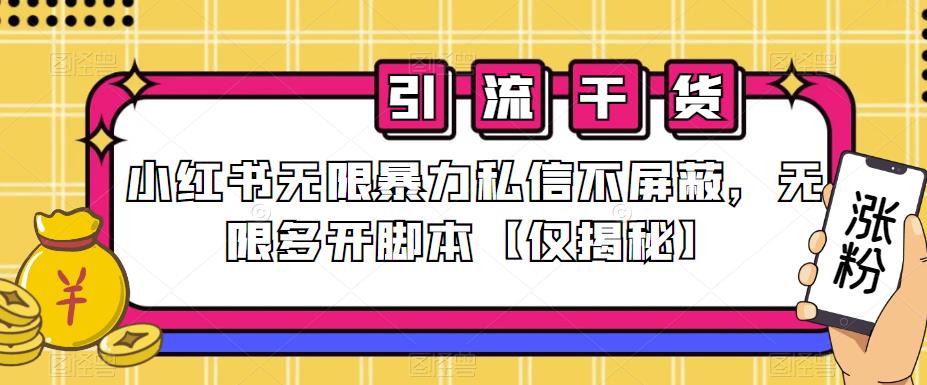 小红书无限暴力私信不屏蔽，无限多开脚本【仅揭秘】-稀缺资源库