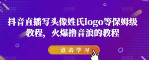 抖音直播写头像姓氏logo等保姆级教程,火爆撸音浪教程【揭秘】-稀缺资源库