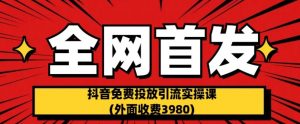 全网首发:抖音免费投放引流实操课(外面收费3980)【揭秘】-稀缺资源库