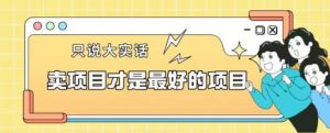 卖项目才是最好的项目一单3000+【揭秘】-稀缺资源库
