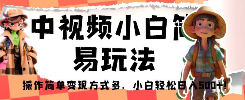 中视频小白简易玩法，操作简单变现方式多，小白轻松日入500+！【揭秘】-稀缺资源库