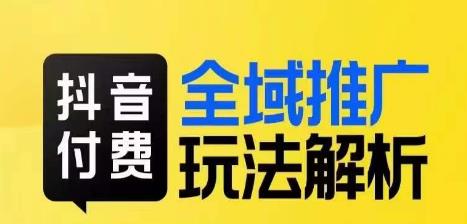 抖音付费全域推广玩法解析，抓住平台红利，小付费撬动大流量-稀缺资源库
