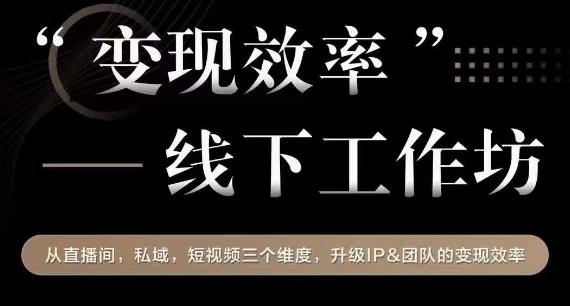 变现效率线下工作坊，从‮播直‬间、私域、‮视短‬频‮个三‬维度，升级IP和团队变现效率-稀缺资源库
