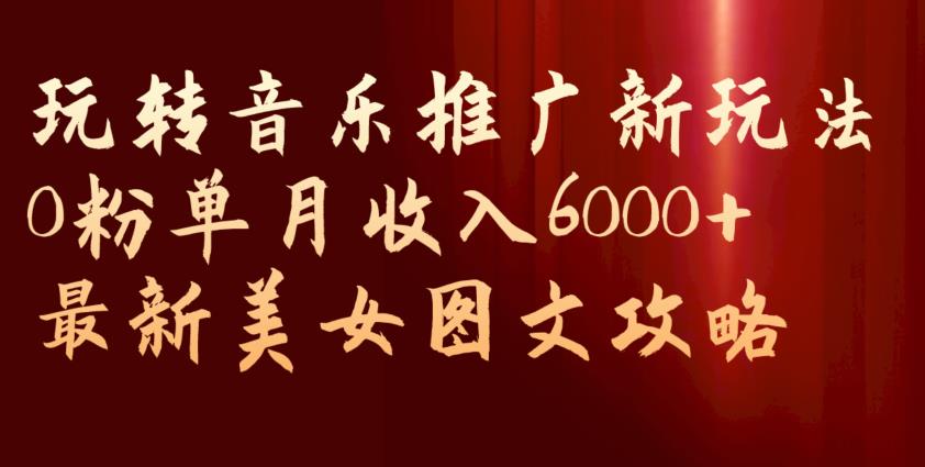 玩转音乐推广新玩法，0粉单月收入6000+，最新美女图文攻略【揭秘】-稀缺资源库