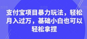 支付宝项目暴力玩法,轻松月入过万,基础小白也可以轻松拿捏【揭秘】-稀缺资源库