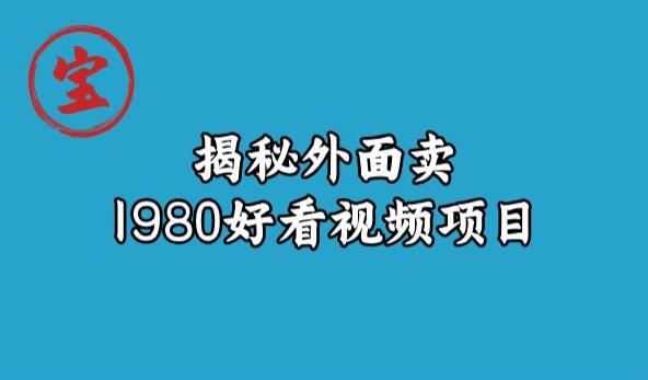 宝哥揭秘外面卖1980好看视频项目，投入时间少，操作难度低-稀缺资源库