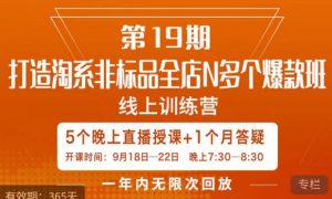 打造淘系非标全店N多个爆款线上课，​5天直播课-稀缺资源库