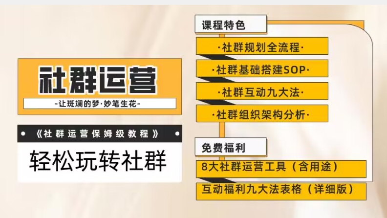 【社群运营】保姆式教程：九大互动法，八款社群运营工具助你轻松玩转社群【揭秘】-稀缺资源库