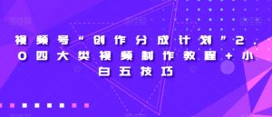 视频号“创作分成计划”2.0四大类视频制作教程+小白五技巧【揭秘】-稀缺资源库