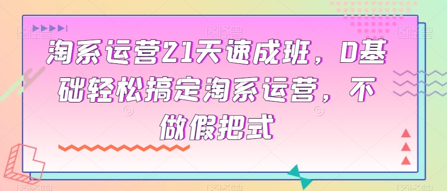 淘系运营21天速成班，0基础轻松搞定淘系运营，不做假把式-稀缺资源库