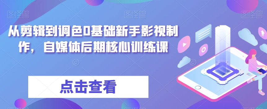 从剪辑到调色0基础新手影视制作，自媒体后期核心训练课-稀缺资源库