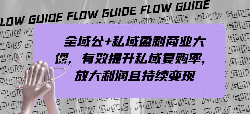 全域公+私域盈利商业大课，有效提升私域复购率，放大利润且持续变现-稀缺资源库