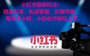 小红书最新玩法!精准引流,私域变现,长期可做,每天半小时,小白也可轻松上手【揭秘】-稀缺资源库