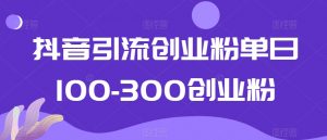 抖音引流创业粉单日100-300创业粉【揭秘】-稀缺资源库