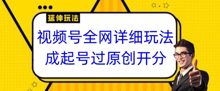 视频号全网最详细玩法，起号过原创开分成，单号日入300+【揭秘】-稀缺资源库