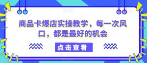 商品卡爆店实操教学,每一次风口,都是最好的机会-稀缺资源库