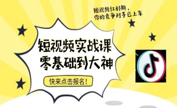 短视频零基础落地实操训练营，短视频实战课零基础到大神-稀缺资源库