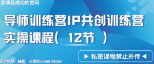 导师训练营3.0IP共创训练营私密实操课程（12节）-卖项目的密码成功秘诀【揭秘】-稀缺资源库