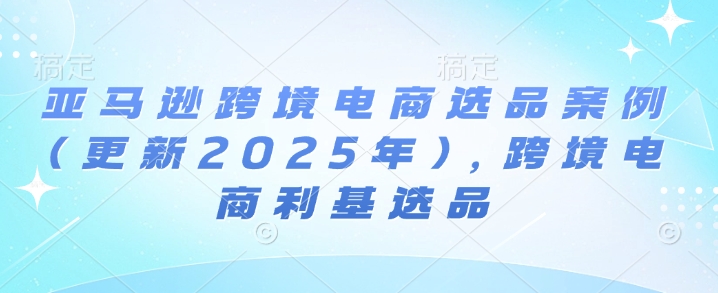 亚马逊跨境电商选品案例(更新2025年2月)，跨境电商利基选品-稀缺资源库